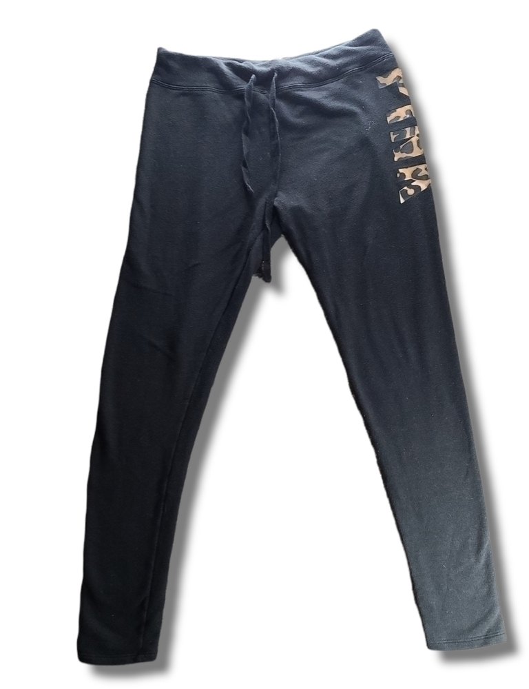 𝅺VS PINK Black Tan Skinny Leopard Joggers